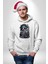Kaykay Süren Iskelet Adam Kadın Erkek Baskılı Üç Iplik Beyaz Kapüşonlu Hodie Sweatshirt 3