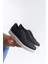 SLW165 Elite Bağcıklı Cilt Erkek Günlük Sneaker Ayakkabı Bt Siyah 4