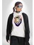 Kahin Rengarenk Havalı Aslan Kadın Erkek Baskılı Üç Iplik Beyaz Kapüşonlu Hodie Sweatshirt 1