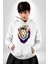 Kahin Rengarenk Havalı Aslan Kadın Erkek Baskılı Üç Iplik Beyaz Kapüşonlu Hodie Sweatshirt 2