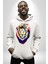 Kahin Rengarenk Havalı Aslan Kadın Erkek Baskılı Üç Iplik Beyaz Kapüşonlu Hodie Sweatshirt 3
