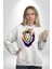 Kahin Rengarenk Havalı Aslan Kadın Erkek Baskılı Üç Iplik Beyaz Kapüşonlu Hodie Sweatshirt 4