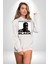 Eşitlik Özür Dilemeden Kadın Erkek Baskılı Üç Iplik Beyaz Kapüşonlu Hodie Sweatshirt 3
