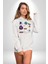 Uzay Evrensel Yıldızlar Gezegenler Kadın Erkek Baskılı Üç Iplik Beyaz Kapüşonlu Hodie Sweatshirt 3