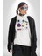 Uzay Evrensel Yıldızlar Gezegenler Kadın Erkek Baskılı Üç Iplik Beyaz Kapüşonlu Hodie Sweatshirt 4
