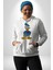 Donald Duck Efsane Kaligram Kadın Erkek Baskılı Üç Iplik Beyaz Kapüşonlu Hodie Sweatshirt 1