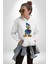 Donald Duck Efsane Kaligram Kadın Erkek Baskılı Üç Iplik Beyaz Kapüşonlu Hodie Sweatshirt 3