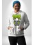 Toksik Maske Takan Iskelet Adam Kadın Erkek Baskılı Üç Iplik Beyaz Kapüşonlu Hodie Sweatshirt 2