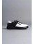 SLW155 Warrior Bağcıklı ve Fermuarlı Cilt Erkek Günlük Sneaker Ayakkabı St Siyah/beyaz 4