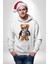 Terminatör Oyuncak Ayı Kadın Erkek Baskılı Üç Iplik Beyaz Kapüşonlu Hodie Sweatshirt 5