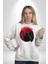 Cadılar Bayramı Kuşu Kadın Erkek Baskılı Üç Iplik Beyaz Kapüşonlu Hodie Sweatshirt 1