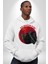 Cadılar Bayramı Kuşu Kadın Erkek Baskılı Üç Iplik Beyaz Kapüşonlu Hodie Sweatshirt 4