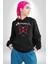 Rock Tarzı Kelebek Sokak Tarzı Kadın Erkek Baskılı Üç Iplik Siyah Kapüşonlu Hodie Sweatshirt 1