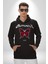 Rock Tarzı Kelebek Sokak Tarzı Kadın Erkek Baskılı Üç Iplik Siyah Kapüşonlu Hodie Sweatshirt 2