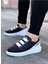 Kömen WG029 Siyah Beyaz Kalın Taban Casual Erkek Ayakkabı 2