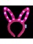 LED Işıklı Peluş Pofuduk Tavşan Kulak Tavşan Taç Şeker Pembesi 17X23 cm (476 - ARS4655-4511 2