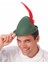 Peter Pan Şapkası Yeşil Renk Kırmızı Tüylü 3