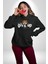 Kaplan Asla Pes Etme Kadın Erkek Baskılı Üç Iplik Siyah Kapüşonlu Hodie Sweatshirt 1