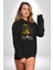 Koi Balığı Japon Efsanesi Kadın Erkek Baskılı Üç Iplik Siyah Kapüşonlu Hodie Sweatshirt 2