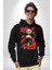 Kaykaycı Havalı Panda Kadın Erkek Baskılı Üç Iplik Siyah Kapüşonlu Hodie Sweatshirt 4