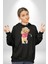 Golf Oynayan Oyuncak Ayı Kadın Erkek Baskılı Üç Iplik Siyah Kapüşonlu Hodie Sweatshirt 5