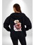 Kırmızı Tren Üç Çeyrek Kadın Erkek Baskılı Fermuarlı Kapüşonlu Hırka Sweatshirt 5