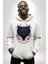 Şeytan Ejderhası Kırmızı Tonlu Havalı Kadın Erkek Baskılı Üç Iplik Beyaz Kapüşonlu Hodie Sweatshirt 3