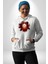 Karanlık Kurukafalar Dark Vibe Kadın Erkek Baskılı Üç Iplik Beyaz Kapüşonlu Hodie Sweatshirt 2