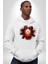 Karanlık Kurukafalar Dark Vibe Kadın Erkek Baskılı Üç Iplik Beyaz Kapüşonlu Hodie Sweatshirt 3