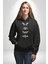 Kelebek Oluşumu Kozadan Kelebeğe Kadın Erkek Baskılı Üç Iplik Siyah Kapüşonlu Hodie Sweatshirt 3