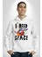 Bana Uzay Lazım Astronot Gezegenler Kadın Erkek Baskılı Üç Iplik Beyaz Kapüşonlu Hodie Sweatshirt 3