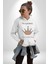 Ben Prensesim Prenses Tacı Kadın Erkek Baskılı Üç Iplik Beyaz Kapüşonlu Hodie Sweatshirt 3
