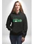 Çift Ayar Yeşil Tonları Köy Evleri Kadın Erkek Baskılı Üç Iplik Siyah Kapüşonlu Hodie Sweatshirt 4
