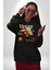 Ekildiğin Yerde Çiçek Aç Vintage Kadın Erkek Baskılı Üç Iplik Siyah Kapüşonlu Hodie Sweatshirt 2