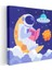 Ay Kütüphanesi - Kitap Okuyan Astronot Kanvas Tablo 3
