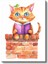 Kitapsever Kedi - Minik Kuşla Okuma Keyfi Kanvas Tablo 2