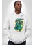 Dalga Ben Geliyorum Timsah Havuz Kadın Erkek Baskılı Üç Iplik Beyaz Kapüşonlu Hodie Sweatshirt 1
