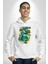 Dalga Ben Geliyorum Timsah Havuz Kadın Erkek Baskılı Üç Iplik Beyaz Kapüşonlu Hodie Sweatshirt 4
