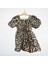 Leopar Desenli Kız Çocuk Elbisesi – Fiyonk Detaylı 2