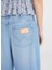 Yüksek Bel Geniş Paça Geniş Fit Mavi Kadın Denim Pantolon W2HD205280F09-WORLD Wide Jean Panto 5