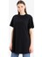 Regular Fit Bisiklet Yaka Basic Düz Kısa Kollu Siyah Tunik Tişört A8351AX25SP 3