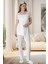 Mecit 6010 Ekru Dantelli Hamile Lohusa Pijama Takımı 1