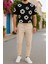 Ön ve Arka Baskılı Oversize Bisiklet Yaka T-Shirt- Siyah 1