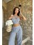 Vesna Keten Çizgili Crop Takım 9806-0025 3