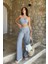 Vesna Keten Çizgili Crop Takım 9806-0025 4