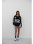 Şerit Detay Baskılı Oversize Sweatshirt 2