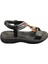 67908Z Bilekten Lastikli Ortopedik Taş Işlemeli 4cm Topuk Boyu Günlük Kadın Şık Sandalet 1
