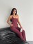 Asimetrik Crop Pantalon Ikili Takım - Gül Kurusu 1