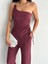 Asimetrik Crop Pantalon Ikili Takım - Gül Kurusu 3
