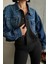 Siyah Denim Scuba Garnili Ceket 4